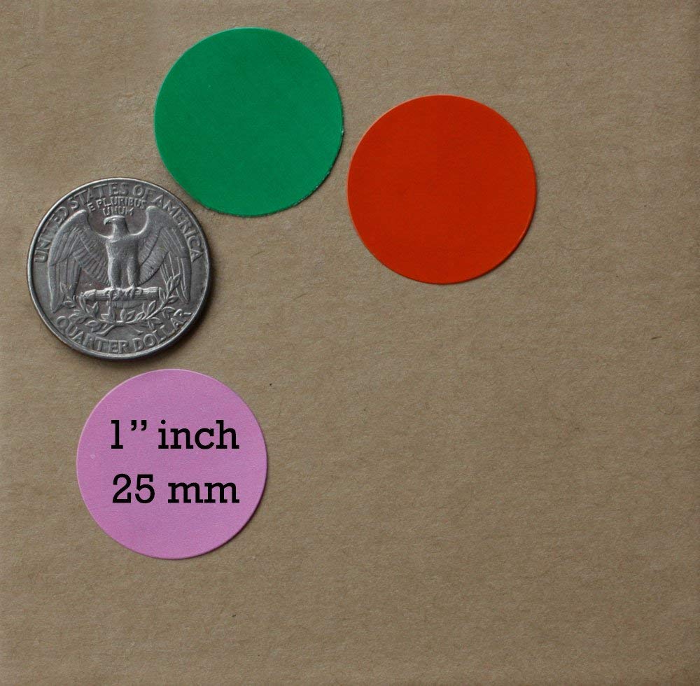 Accuprints Round Stickers 1" inch in 10 Coloured Sticker dots 25 mm -dots/Pack for Kids