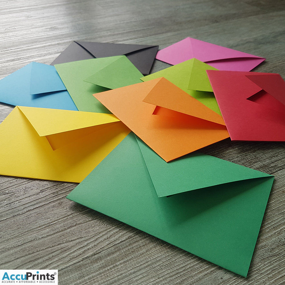 AccuPrints Green V Shape Flap Envelopes | Size - 5 by 7 inch