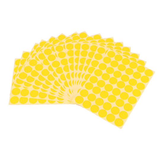 AccuPrints Yellow Coloured Round Dots 10-mm or 1 cm or 0.37 inch Stickers for Art and Craft & Games