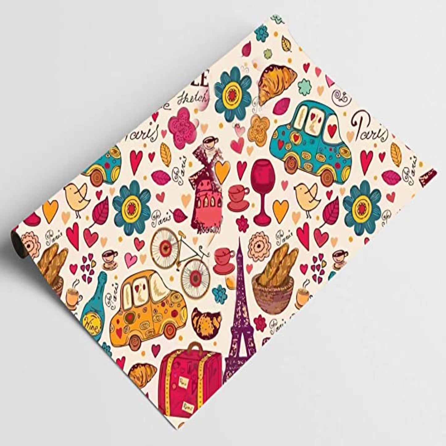 Accuprints | Design Coffee Paris | Size 20 X 30 inch | Wrapping Paper Sheets for Birthday Gift
