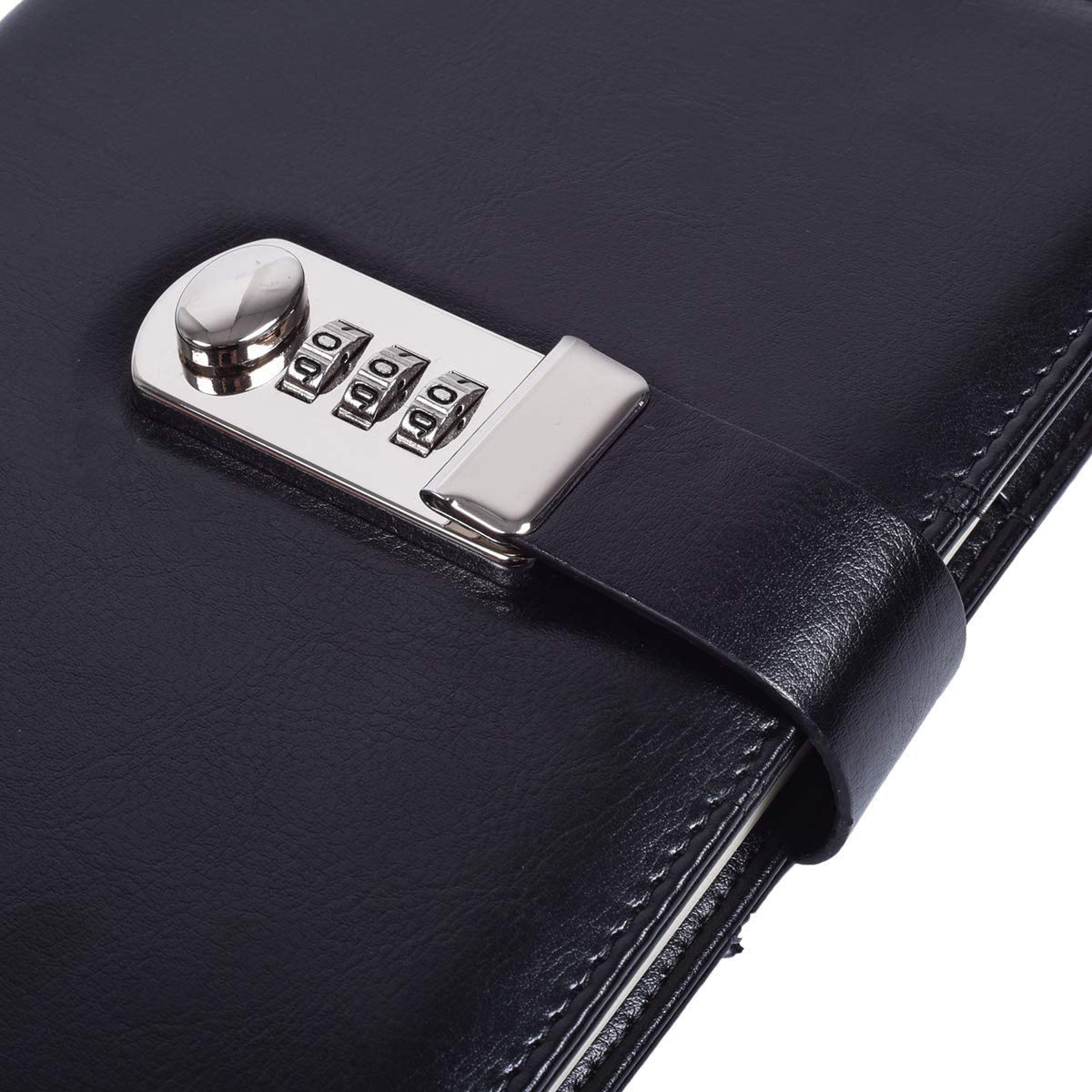 AccuPrints Black PU Leather Diary with Lock, Size 6 ny 8 inch