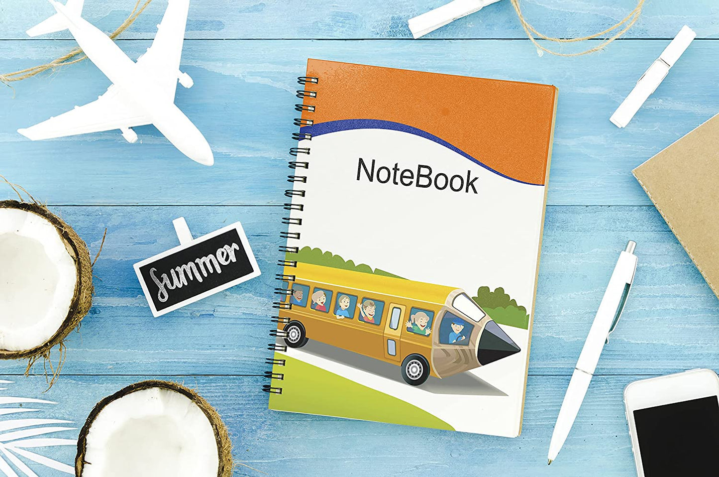 Accuprints | Wiro Notebook | 21 cm X 29.7 cm (8.5 in x 11.5 in) | Plain Unrulled