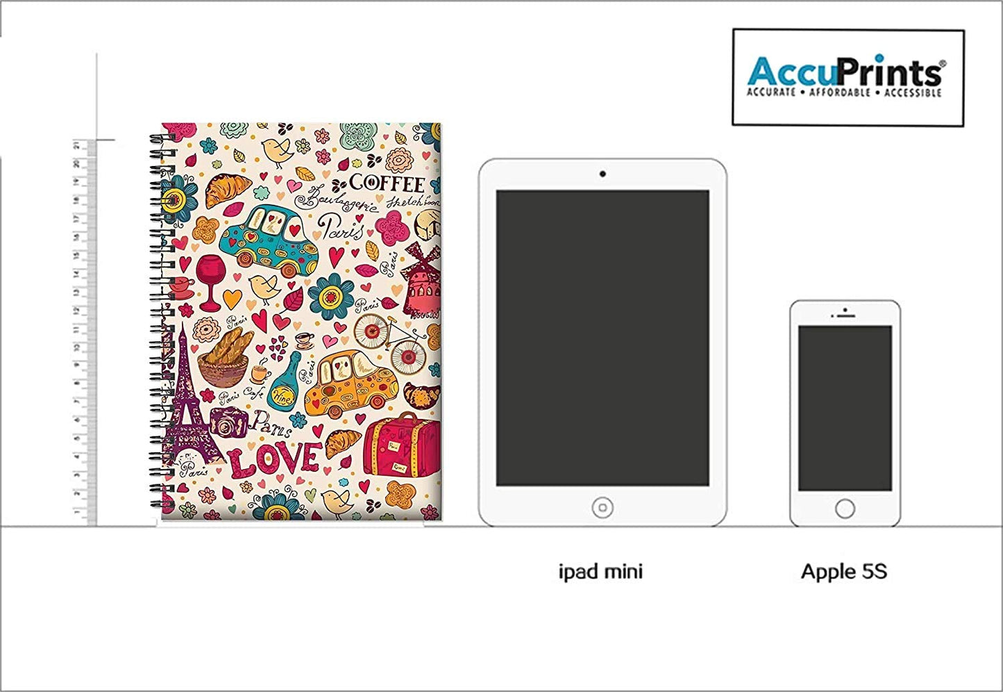 AccuPrints Wiro Binding A5 Note Book Ruled 200 Pages (Multicolor)