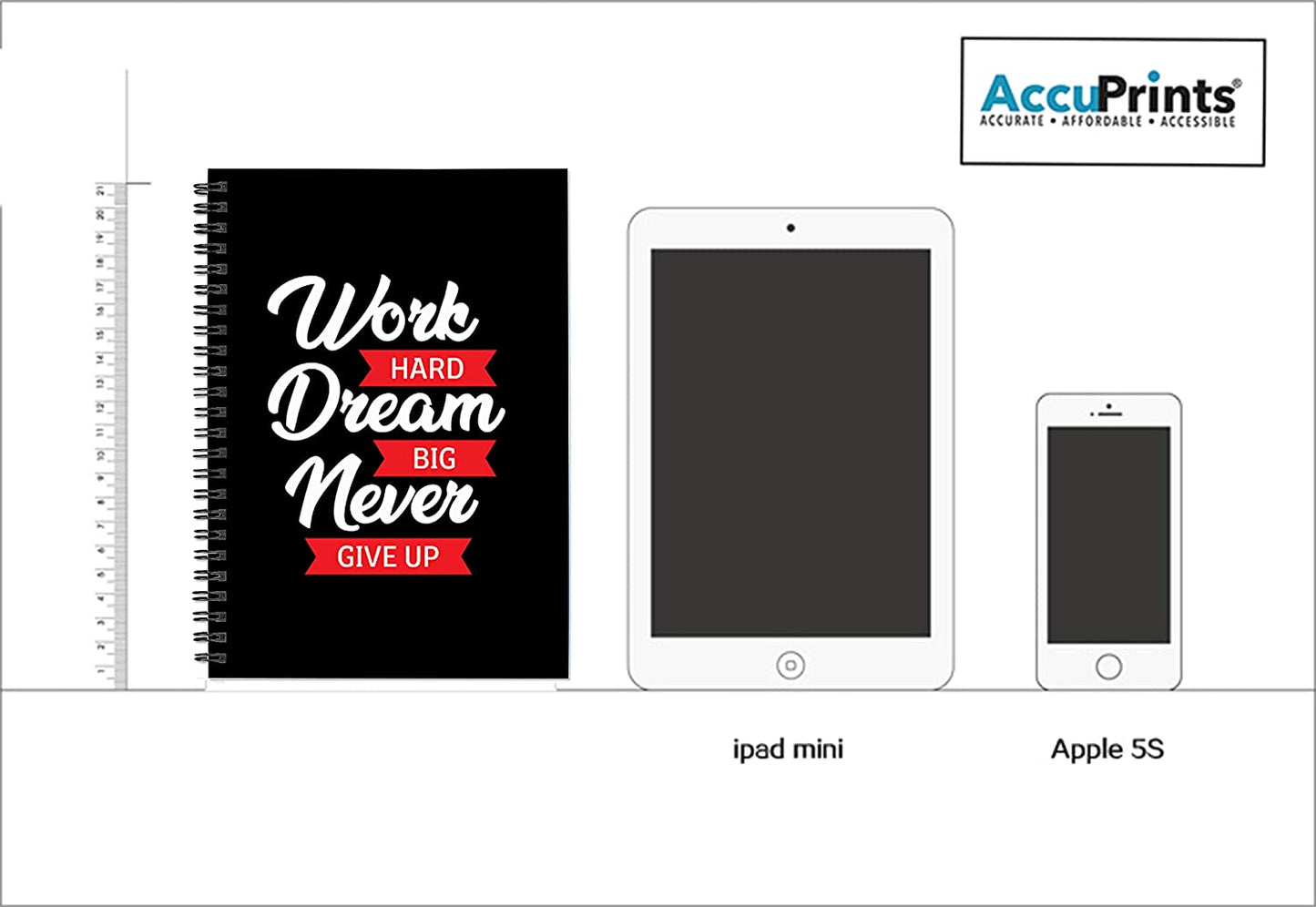 AccuPrints Wiro Binding A5 Note Book Ruled 200 Pages (Multicolor)