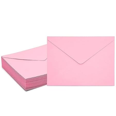 AccuPrints Pink V Shape Flap Envelopes | Size - 5 by 7 inch