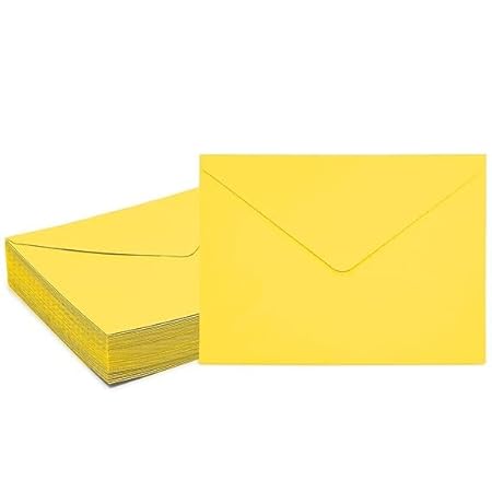 AccuPrints Yellow V Shape Flap Envelopes | Size - 5 by 7 inch