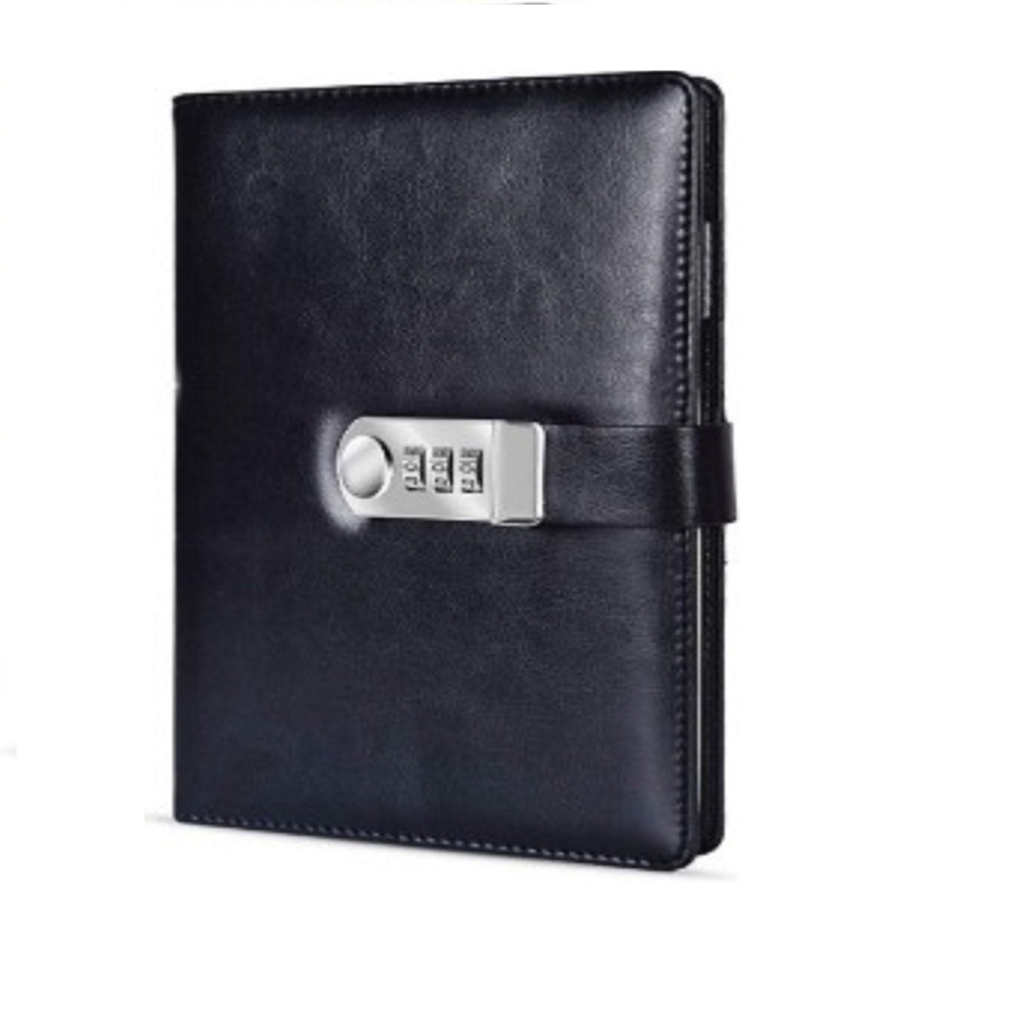 AccuPrints Black PU Leather Diary with Lock, Size 6 ny 8 inch