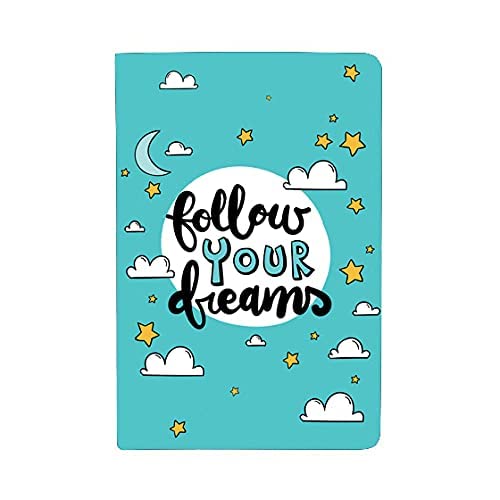 AccuPrints wiro Hard bound A5 (6 by 9 inch) wiro Notebook Diary Ruled 200 pages-80 Gsm Paper Pattern-Follow Your Dream