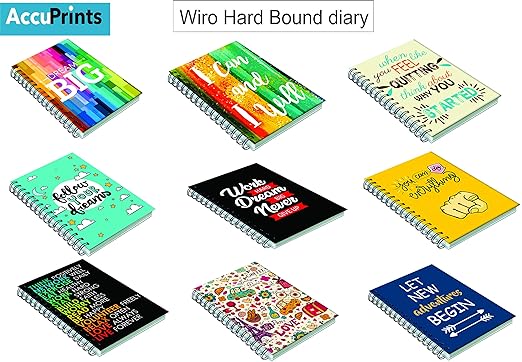 AccuPrints 2024 Hard Bound Paper Notebook|Compact Size A5 (8.25 x 5.7)|200 Pages, 80 gsm|Flat Opening Hardbound Work diary-01