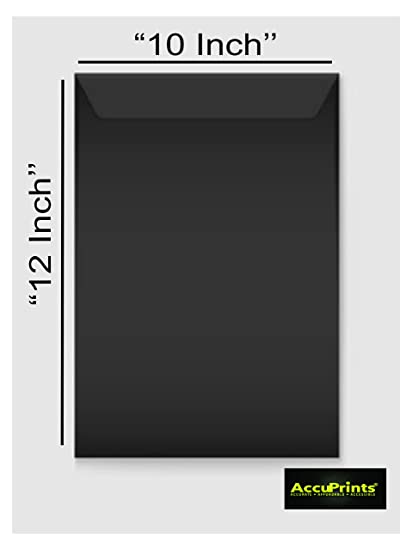AccuPrints 10 x 12 Envelope Size A4 Size Envelopes Ideal For Home Office Secure Mailing (BLACK)