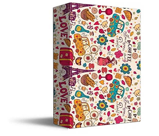 Accuprints | Design Coffee Paris | Size 20 X 30 inch | Wrapping Paper Sheets for Birthday Gift