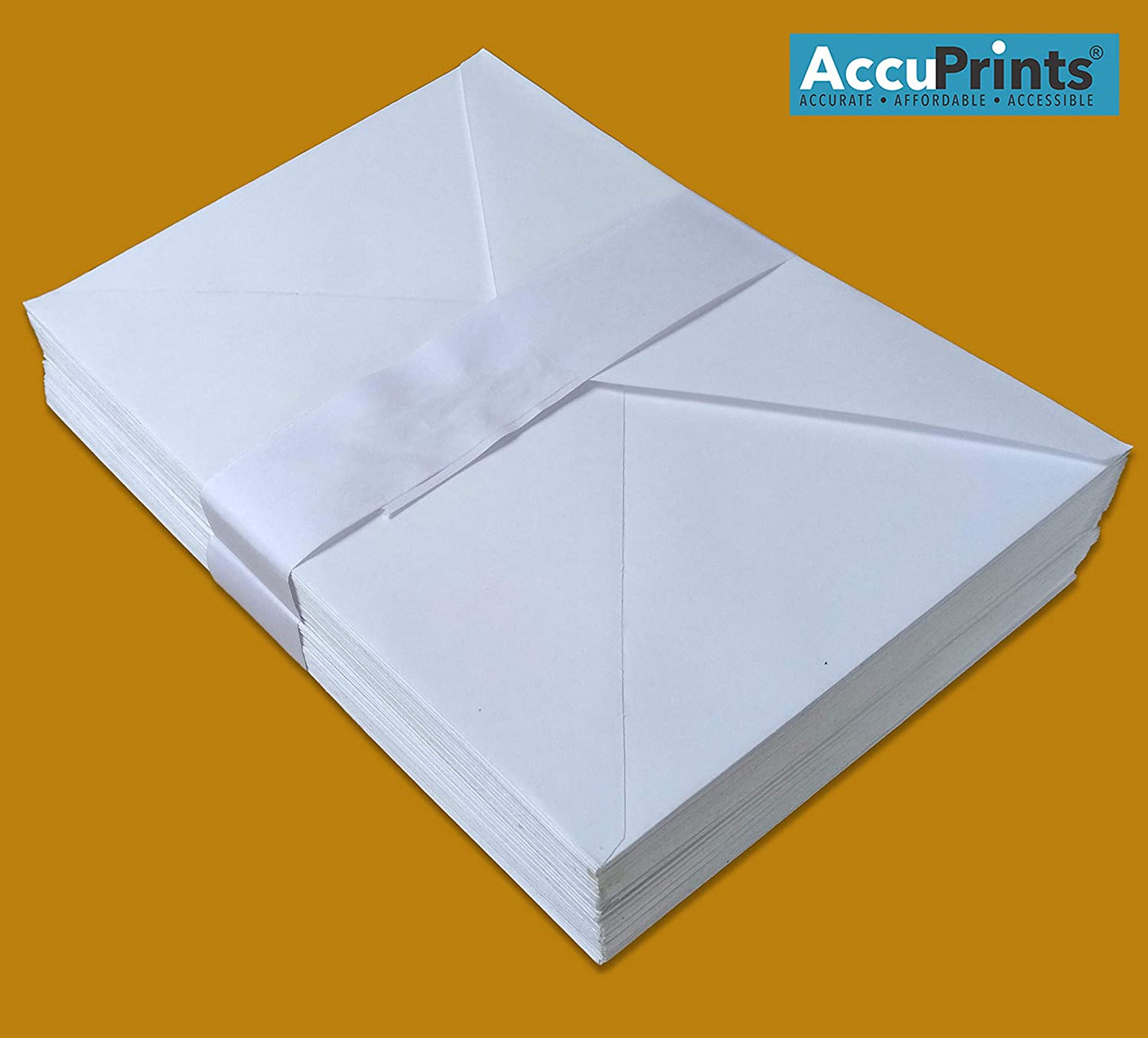 AccuPrints White V Shape Flap Envelopes | Size - 5 by 7 inch