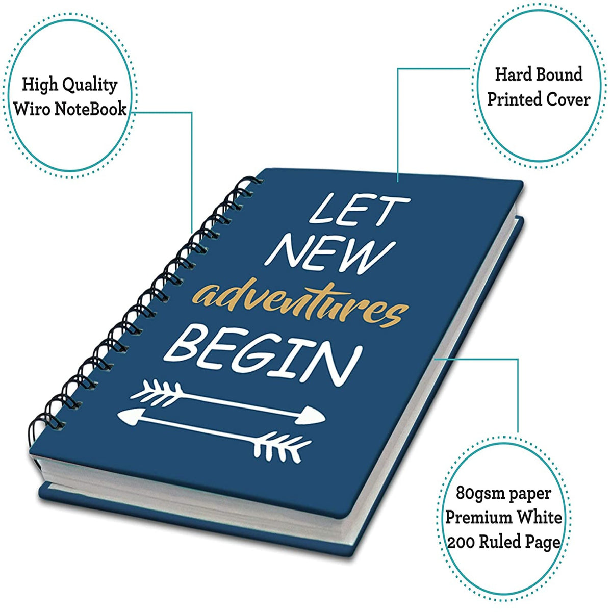 Bind Ruld Note AccuPrints Wiro Binding A5 Note Book Ruled 200 Pages (Multicolor ...